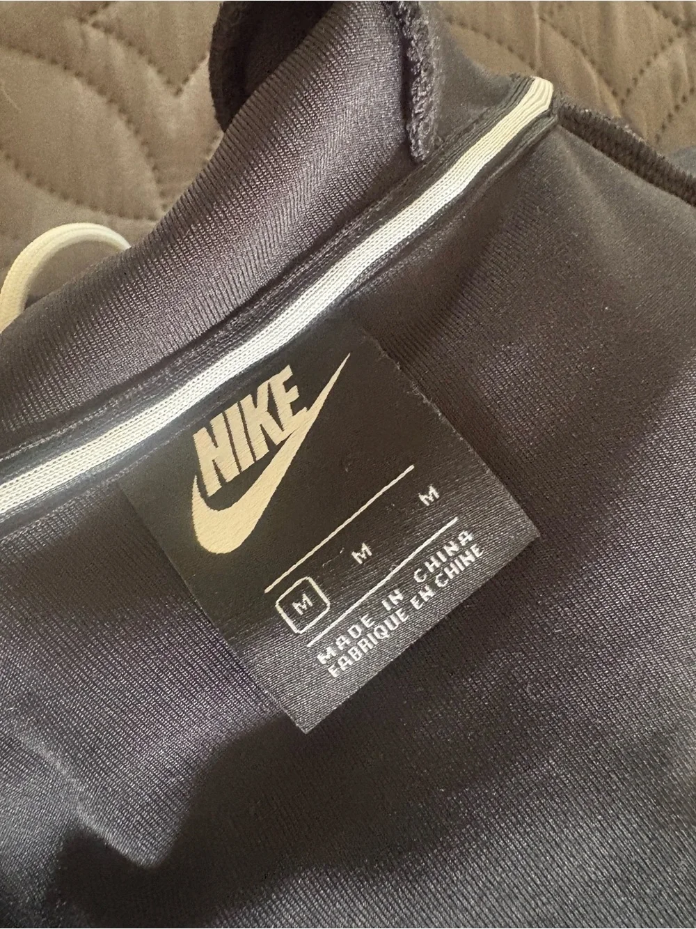 Nike Black Velevt Hoodie Dress with White Logo